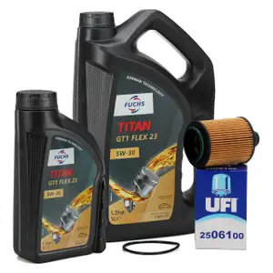6L FUCHS Motor&ouml;l 5W30 + UFI &Ouml;lfilter f&uuml;r OPEL Astra J Combo Corsa D Meriva B 1.3 CDTI