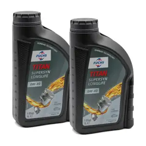 2L 2 Liter FUCHS TITAN SUPERSYN LONGLIFE 0W-40 Motor&ouml;l &Ouml;l MB 229.5 VW 502/505.00