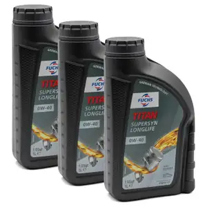 3L 3 Liter FUCHS TITAN SUPERSYN LONGLIFE 0W-40 Motor&ouml;l &Ouml;l MB 229.5 VW 502/505.00