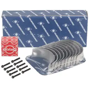 KOLBENSCHMIDT Pleuellager Satz + 10x ELRING Schrauben f&uuml;r VW LT II Transporter T4 2.5 TDI