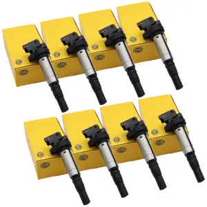 8x HELLA 5DA358057-081 Z&uuml;ndspule f&uuml;r BMW E60/61 F10/11 E63 F12 E65-67 F01-04 X5 X6 N62 N63