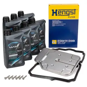 HENGST Getriebefilter Satz 7G-TRONIC 722.9 + 7L WOLF Getriebeöl MERCEDES C-/E-/S-Klasse