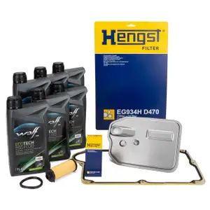HENGST Getriebefilter Satz 7-Gang 724.0 DCT + 6L WOLF Getriebeöl MERCEDES W176/177/246/247