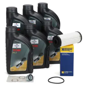 HENGST Getriebefilter Satz DQ500 DQ400E + 6L FUCHS Getriebeöl für AUDI SEAT SKODA VW