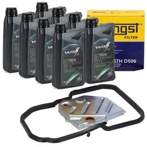 HENGST Getriebefilter Satz MB 722.5 + 8L WOLF Getriebe&ouml;l f&uuml;r MERCEDES W124 W210 W126 W140