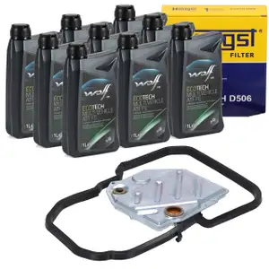HENGST Getriebefilter Satz MB 722.5 + 10L WOLF Getriebe&ouml;l f&uuml;r MERCDES W124 W210 W126 W140