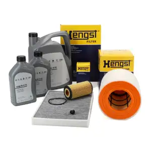 HENGST Filterset 3-tlg + 7L ORIGINAL 0W30 Motor&ouml;l f&uuml;r AUDI A6 C8 A7 4K 45/50TDI 211-286 PS