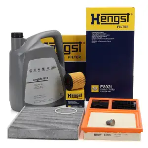 HENGST Filterset + 5L ORIGINAL 0W30 Motor&ouml;l f&uuml;r SEAT Ibiza 4 SKODA Fabia 2 1.6 08/10.2010