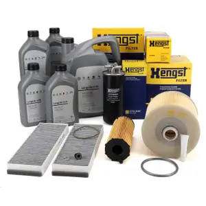 HENGST Filterset 4-tlg + 9L ORIGINAL 0W30 Motor&ouml;l f&uuml;r AUDI A6 4F C6 2.7/3.0 TDI ab Fgst.