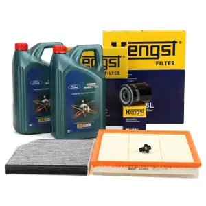 HENGST Filterset 3-tlg + 10L CASTROL 5W30 A5 Motoröl für FORD Tourneo/Transit 2.0 EcoBlue