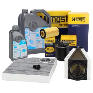 HENGST Filterset 4-tlg + 6L ORIGINAL 5W30 MB 229.51 Motor&ouml;l MERCEDES W205 S205 X253 OM651