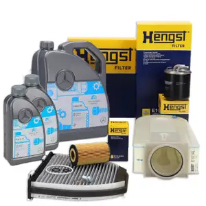 HENGST Filterset 4-tlg + 7L ORIGINAL 5W30 MB 229.51 Motor&ouml;l MERCEDES W204 W212 X204 OM651