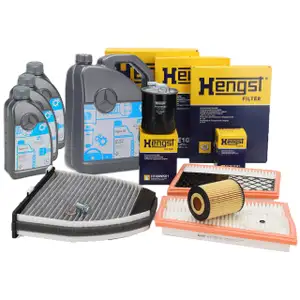 HENGST Filterset 4-tlg + 8L ORIGINAL 5W30 MB 229.51 Motor&ouml;l MERCEDES W204 S204 X204 OM642