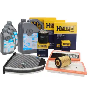 HENGST Filterset 4-tlg + 8L ORIGINAL 5W30 MB 229.51 Motor&ouml;l MERCEDES W204 S204 X204 OM642