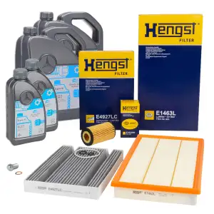 HENGST Filterset 3-tlg + 12L ORIGINAL 5W-30 MB 229.51 MERCEDES Srptiner B907 B910 OM651