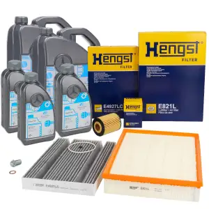 HENGST Filterset 3-tlg + 13L ORIGINAL 5W-30 MB 229.51 MERCEDES Sprinter B907 B910 OM642