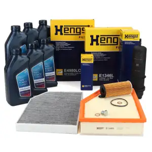 HENGST Filterset 4-tlg + 6L ORIGINAL 5W30 Motor&ouml;l f&uuml;r BMW X3 G01 X4 G02 18d 20d 25d B47