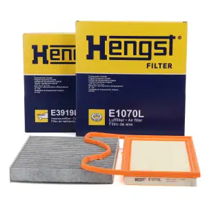 HENGST Innenraumfilter + Luftfilter f&uuml;r VW Polo 5 SEAT Ibiza 4 SKODA Fabia 3 1.0 6/75 PS