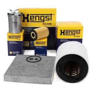 HENGST Filterset 4-tlg f&uuml;r AUDI A1 8X Ibiza 4 Toledo 4 Fabia 2 Rapid Roomster 1.6 TDI 2010