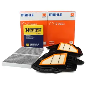 HENGST Innenraum + 2x MAHLE Luftfilter f&uuml;r BMW 5er F10/11/07 550i 6er F12/13/06 650i N63