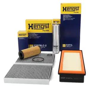 HENGST Filterset Filterpaket 4-tlg f&uuml;r BMW 5er F10 F11 M550d 7er F01-04 750d N57 381 PS