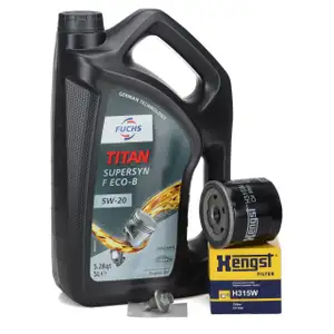 5L FUCHS TITAN SUPERSYN F ECO-B 5W20 Motoröl Öl + HENGST H315W Ölfilter für FORD MAZDA