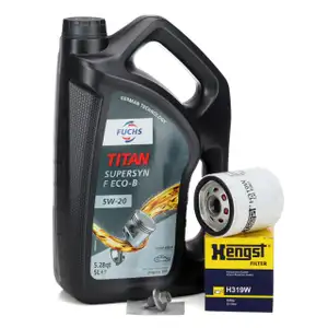 5L FUCHS TITAN SUPERSYN F ECO-B 5W20 Motoröl Öl + HENGST H319W Ölfilter für FORD VOLVO