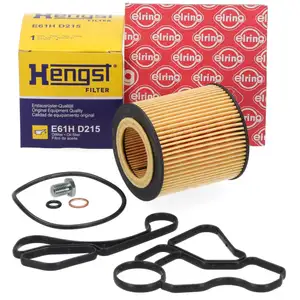 HENGST &Ouml;lfilter + ELRING Dichtungen &Ouml;lfiltergeh&auml;use &Ouml;lk&uuml;hler f&uuml;r BMW N20/51/52/53/54/55