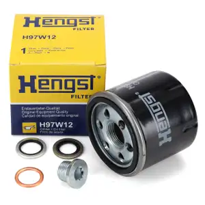 HENSGT H97W12 Ölfilter + Schraube für RENAULT Clio 2 3 4 Twingo 1 2 DACIA Logan 2 1.2