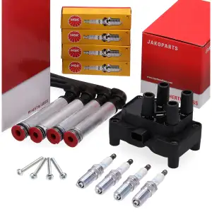 HERTH+BUSS Z&uuml;ndspule + Kabelsatz + 4x NGK Z&uuml;ndkerze f&uuml;r FORD Fiesta 5 MK5 Ka 1.3 08.2007