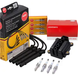BREMI Ignition Coil + NGK Wiring Harness + 4x NGK Spark Plugs for RENAULT Clio 2, 3, 4, 1.2, 1.2 16V