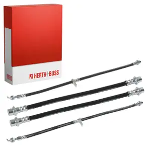 4x HERTH+BUSS Bremsschlauch f&uuml;r TOYOTA Yaris (P1) / Verso (P2) 1.3 1.4 D-4D vorne + hinten