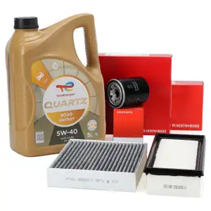 HERTH+BUSS Filterset + 5L TOTAL 0W30 Motor&ouml;l f&uuml;r SMART ForFour 454 1.1 64 PS 1.5 BRABUS
