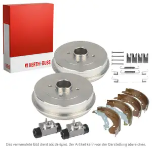 HERTH+BUSS Bremstrommeln + Backen + Zylinder f&uuml;r MITSUBISHI Colt 6 ohne ASC hinten