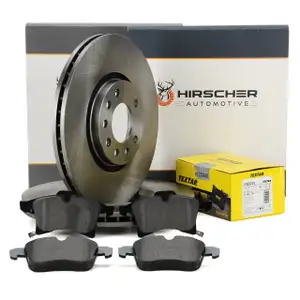HIRSCHER Bremsscheiben + TEXTAR Bremsbel&auml;ge f&uuml;r OPEL Astra H Meriva A B Zafira B vorne