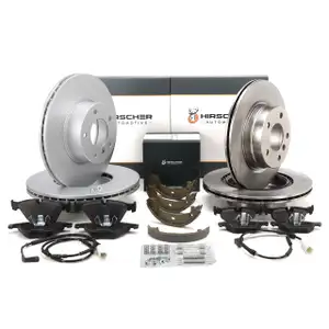 HIRSCHER Bremsscheiben Bel&auml;ge Sensor Bremsbacken f&uuml;r BMW 325i bis 03.2010 vorne hinten