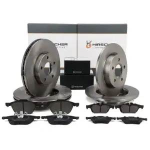 HIRSCHER Bremsscheiben + Bremsbel&auml;ge f&uuml;r FORD Focus 2 MK2 C-Max DM2 vorne + hinten