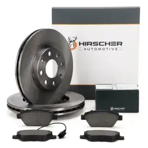 HIRSCHER Bremsscheiben + Bremsbel&auml;ge + Sensor f&uuml;r FIAT Grande/Punto 199_ vorne