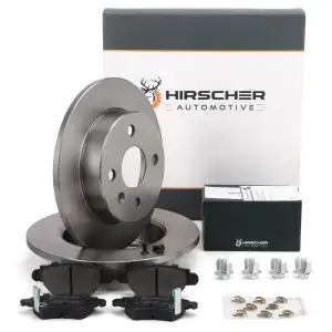 HIRSCHER Bremsscheiben + Bremsbel&auml;ge f&uuml;r OPEL Astra G 4-Loch BOSCH-System hinten