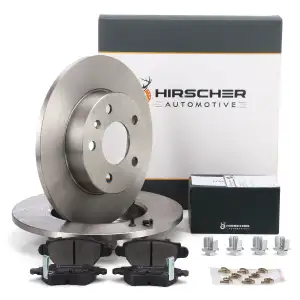 HIRSCHER Bremsscheiben + Bremsbel&auml;ge f&uuml;r OPEL Astra G Zafira A 5-Loch BOSCH-System hinten