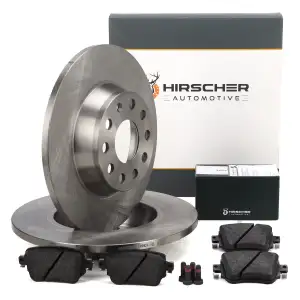 HIRSCHER Bremsscheiben + Bel&auml;ge f&uuml;r VW Sharan 7N AUDI Q3 8U 11.2014 SEAT Alhambra hinten