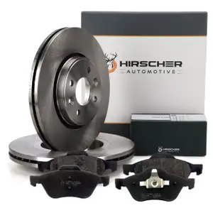 HIRSCHER Bremsscheiben + Bremsbel&auml;ge f&uuml;r RENAULT Megane 2 Scenic 2 Twingo 2 R.S. vorne