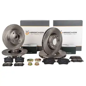 HIRSCHER Bremsscheiben + Bremsbel&auml;ge f&uuml;r RENAULT Clio 3 Grand/Modus vorne + hinten