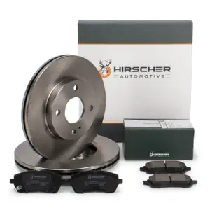HIRSCHER Bremsscheiben + Bremsbel&auml;ge f&uuml;r FORD Fiesta 6 MK6 1.0-1.6 1.4/1.5/1.6 TDCi vorne