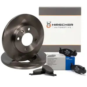 HIRSCHER Bremsscheiben + DELPHI Bel&auml;ge f&uuml;r VW Golf 1 2 3 PAssat B2 Vento Audi 80 B2 vorne
