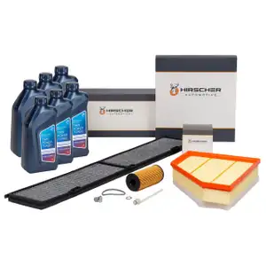 HIRSCHER Filterset 3-tlg + 6L ORIGINAL 5W30 Motor&ouml;l f&uuml;r BMW 3er 316-320d N47 03.2010