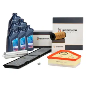 HIRSCHER Filterset 4-tlg 6L ORIGINAL 5W30 Motor&ouml;l f&uuml;r BMW 3er 316-320d N47 bis 02.2010