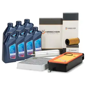 HIRSCHER Filterset 4-tlg + 7L ORIGINAL 5W30 Motor&ouml;l f&uuml;r BMW F30-34 330/35d 430/35d N57