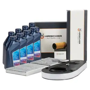 HIRSCHER Filterset 3-tlg + 8L ORIGINAL 5W30 Motor&ouml;l f&uuml;r BMW 5er F10 F11 F07 525d 530d N57