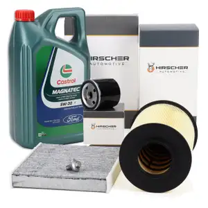 HIRSCHER Filterset + 5L ORIGINAL 5W20 Motor&ouml;l f&uuml;r FORD Focus C-Max DM2 1.6 Ti 2003-2010